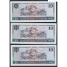 Lot de 3 Billets CHINE - 10 Yuan 1980 - Numéros suivis - lartdesgents.fr