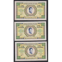 Lot de 3 billets Neufs 1 piastre - 1953 - Vietnam, Cambodgia, Laos, lartdesgents.fr