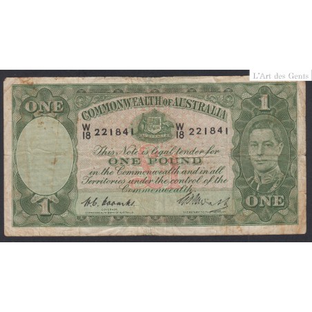 Billet Australie 1 Pound 1949 Pick 26c - w18 n°221841 - lartdesgents.fr