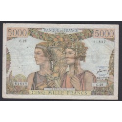 Billet France 5000 Francs Terre et Mer 1949  - C.29 618275 - lartdesgents.fr