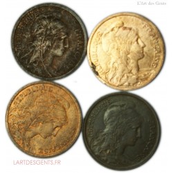 Daniel Dupuis - 2 centimes 1903,1904,1908,1914.