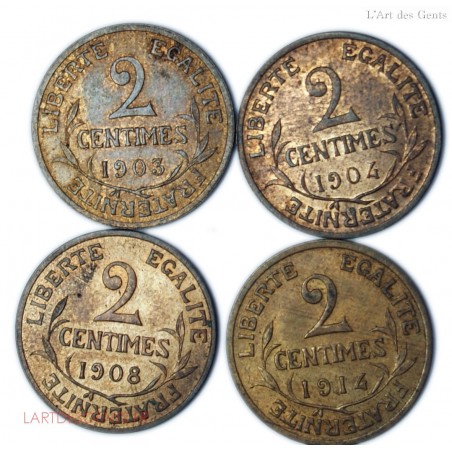 Daniel Dupuis - 2 centimes 1903,1904,1908,1914.(2)