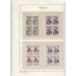 Carnets croix rouge n°2005 à 2010 Année 1956 à 1961- Cote 370 Euros Neufs** sur 3 feuilles Lartdesgents