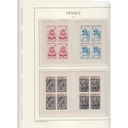 Carnets croix rouge n°2005 à 2010 Année 1956 à 1961- Cote 370 Euros Neufs** sur 3 feuilles Lartdesgents