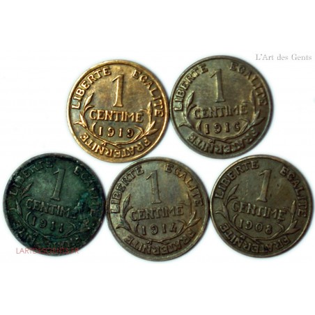 Daniel Dupuis - 1 centime 1908, 1911, 1914, 1916, 1919