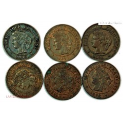 Cérès - 1 centime 4 x 1896 +2 x1897