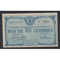 Chambre de Commerce de Chateauroux bon 50 centimes 1916 Neuf  - lartdesgents.fr