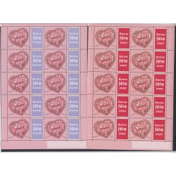 2 Blocs-Feuillets timbres personnalisés saint Valentin - 2005 - F3747Ab et F3805Ad  - Neufs** - lartdesgents.fr