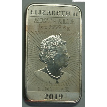 INVESTISSEMENT ARGENT, lingot 1 OZ 2019, Australie , dragon , lartdesgents.fr