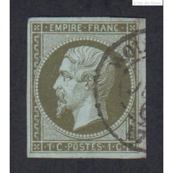 Timbre France n°11-  1c. olive oblitérés, cote 90 Euros lartdesgents