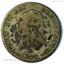 30 SOLS Louis XVI 1792 A 2e Semestre, TB, lartdesgents.fr