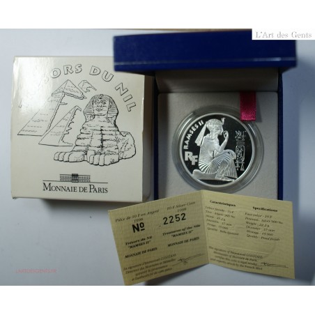 Coffret 10 Francs Trésor du nil "Ramsès II", ARGENT BU