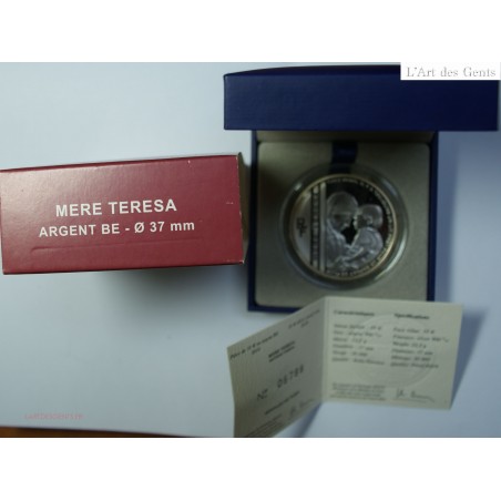 Coffret 10€ BE argent 2010, "MERE TERESA", lartdesgents.fr