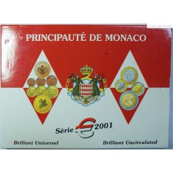 Coffret MONACO 2001, 1cent à 2 euros, lartdesgents.fr