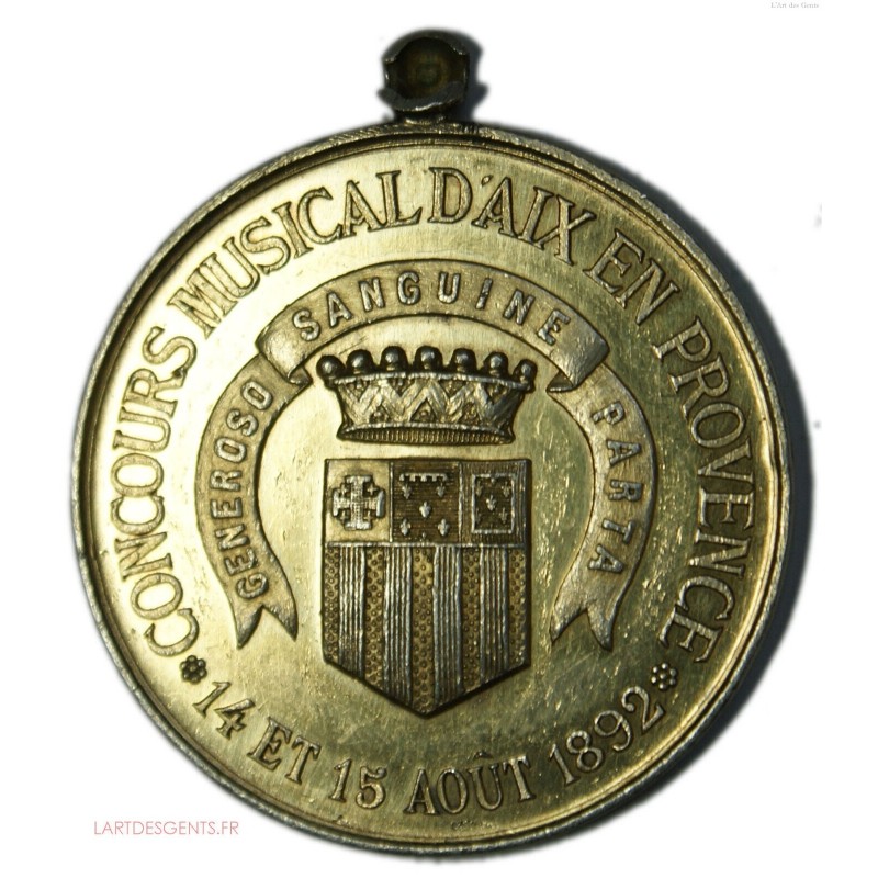 médaille argent Cinquantenaire du cercle choral ST CECILE 1892, CONCOUR MUSICAL