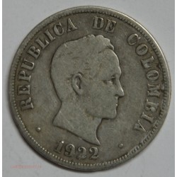 Colombie - 50 centavos 1922, lartdesgents.fr