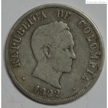 Colombie - 50 centavos 1922, lartdesgents.fr