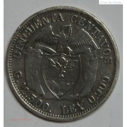 Colombie - 50 centavos 1922 (2), lartdesgents.fr