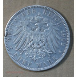 Germany - FUNF 5 MARK 1902 E  SACHSEN, lartdesgents.fr