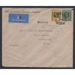 Maurice - 1ère Liaison Postale - 1937 -  n°175 et n°177 - signé - lartdesgents.fr