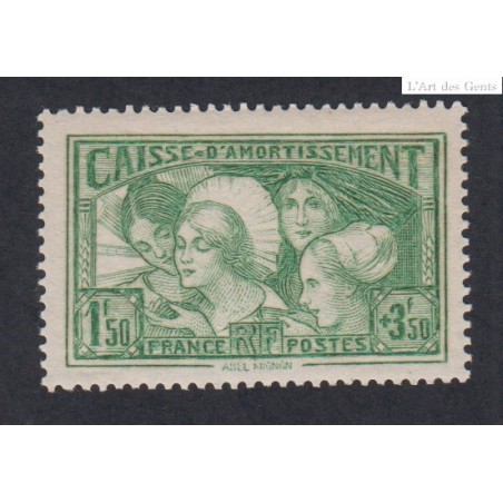 Timbre France n°269 - Caisse Amortissement - Neuf** - cote 350 Euros - Signé Calvès - lartdesgents.fr