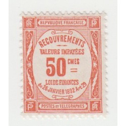 Timbre Taxe n° 47 neuf* 1908-1925 cote 450 euros - signé, lartdesgents.fr