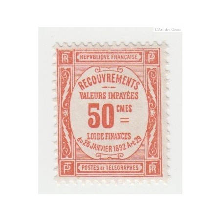 Timbre Taxe n° 47 neuf* 1908-1925 cote 450 euros - signé, lartdesgents.fr