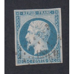 Timbre France n°10 Louis-Napoléon 1852 Oblitéré Signé cote 45 Euros lartdesgents.fr