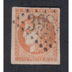 Timbre France n°48i orange pale 1870 oblitéré - Signé cote 160 Euros lartdesgents.fr