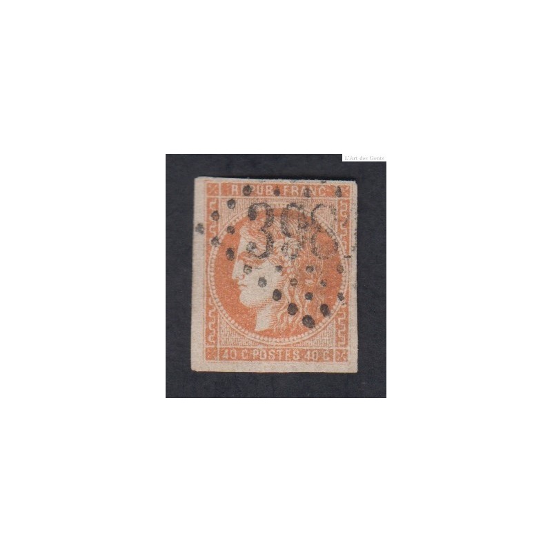 Timbre France n°48i orange pale 1870 oblitéré - Signé cote 160 Euros lartdesgents.fr