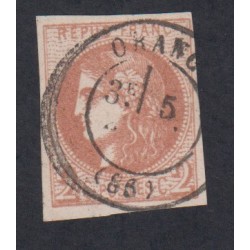 Timbre France n°40B - 1870 Oblitéré signé cote 330 Euros lartdesgents.fr