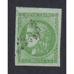 Timbre France n°42B - 1870 Oblitéré signé cote 220 Euros lartdesgents.fr