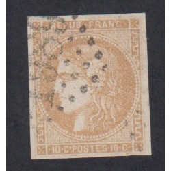 Timbre France n°43A - 1870 Oblitéré signé cote 90 Euros lartdesgents.fr