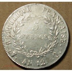 CONSULAT, 5 Francs NAPOLEON EMPEREUR, AN 12 Q. lartdesgents.fr