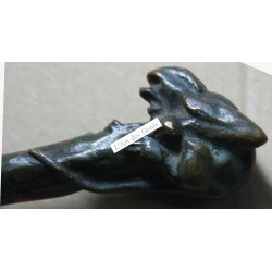 Sceau cachet Bronze, singe serpent signé Fremiet s XIXème- lartdesgents.fr