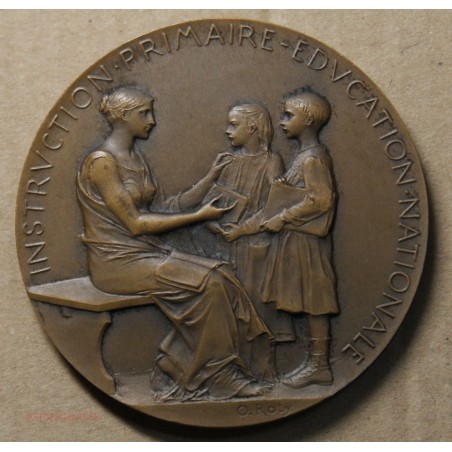 Médaille Bronze Instruction primaire par O.Roty 1905-1906, lartdesgents.fr