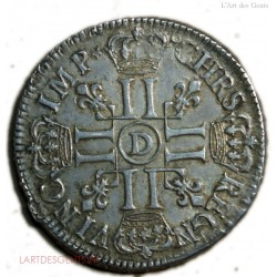 ECU aux 8 L, Louis XIV 1691 D Lyon Superbe, lartdesgents.fr