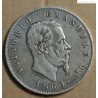 Italie 5 lire argent Victor Emmanuel II 1869 M