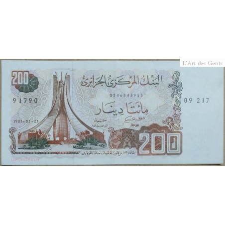 ALGERIE - 200 DINARS 1983 SPL N° 91790/09217 lartdesgents.fr