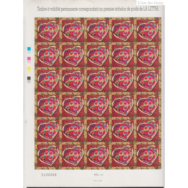 Autoadhésifs 2006 - SAINT VALENTIN - Feuillet de 30 timbres n° 73 - Neuf** - lartdesgents.