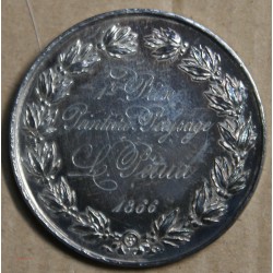 Médaille Argent Napoléon III "1er prix peinture Paysage" L. Pétua  1866 (6), lartdesgents.fr