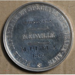 Médaille Argent, écoles Impériale et spéciales des beaux arts 1869, attribué à Pétua (11), lartdesgents.fr