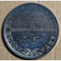 Médaille Argent écoles nationale des beaux arts 1872 , attribué à Pétua (14), lartdesgents.fr