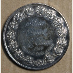 Médaille Argent Napoléon III "1er prix dessin Ornement",1864 attribué à Pétua (16), lartdesgents.fr