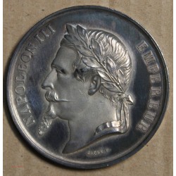 Médaille Argent Napoléon III "1er prix peinture Académie d'après Nature" 1864, attribué à Pétua (19), lartdesgents.fr