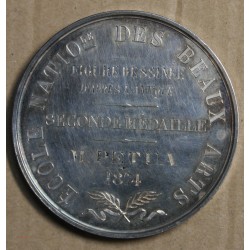 Médaille Argent "écoles nationale des beaux arts" 1874, attribué à Pétua (20), lartdesgents.fr