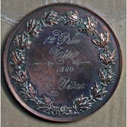 Médaille "1er prix Cête" 1860, attribué à Pétua (25), lartdesgents.fr