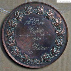 Médaille "1er prix Cête" 1860, attribué à Pétua (25), lartdesgents.fr