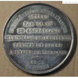 Médaille Argent Napoléon III "1er prix Académie d'après l'Antique" 1863, attribué à Pétua (32), lartdesgents.fr