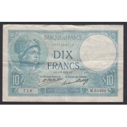 FRANCE 10 FRANCS MINERVE 19-6-1941 N° J.84452 624 SUP
